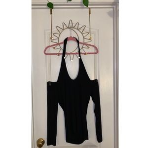 Splendid Black Cold Shoulder Long Sleeve Top S